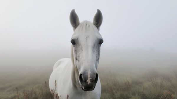 Horse in fog